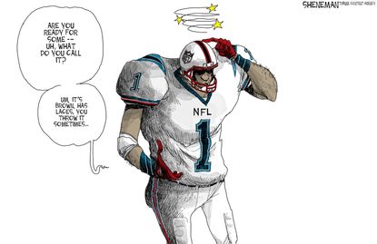 Editorial cartoon U.S. Football sports Injuries