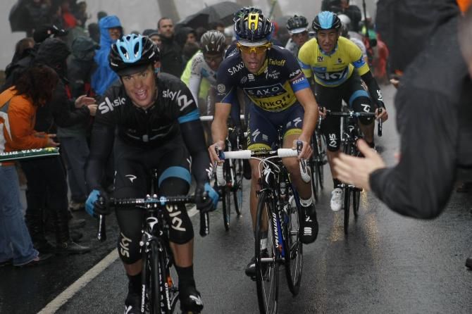 Richie Porte (Sky) took up pace-setting duties for the final few kilometres