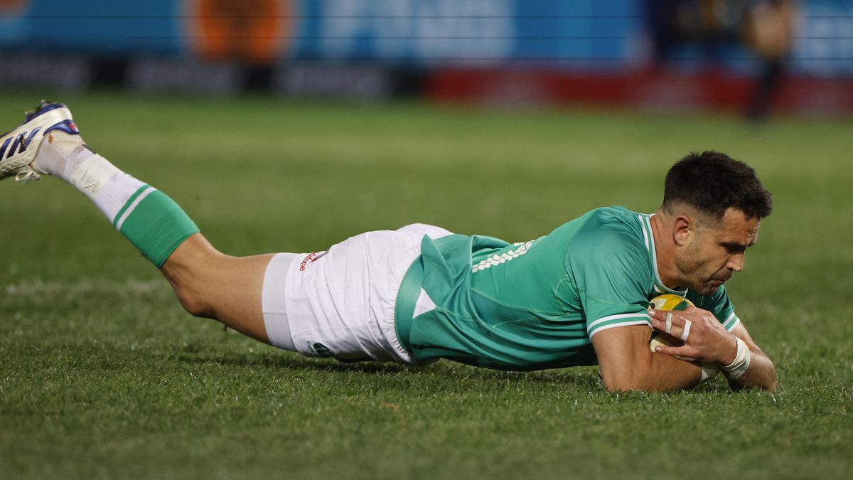 Ireland&#039;s Conor Murray scores his team&#039;s second try during the first Rugby Union test match between South Africa and Ireland ahead of the South Africa vs Ireland second Test. 