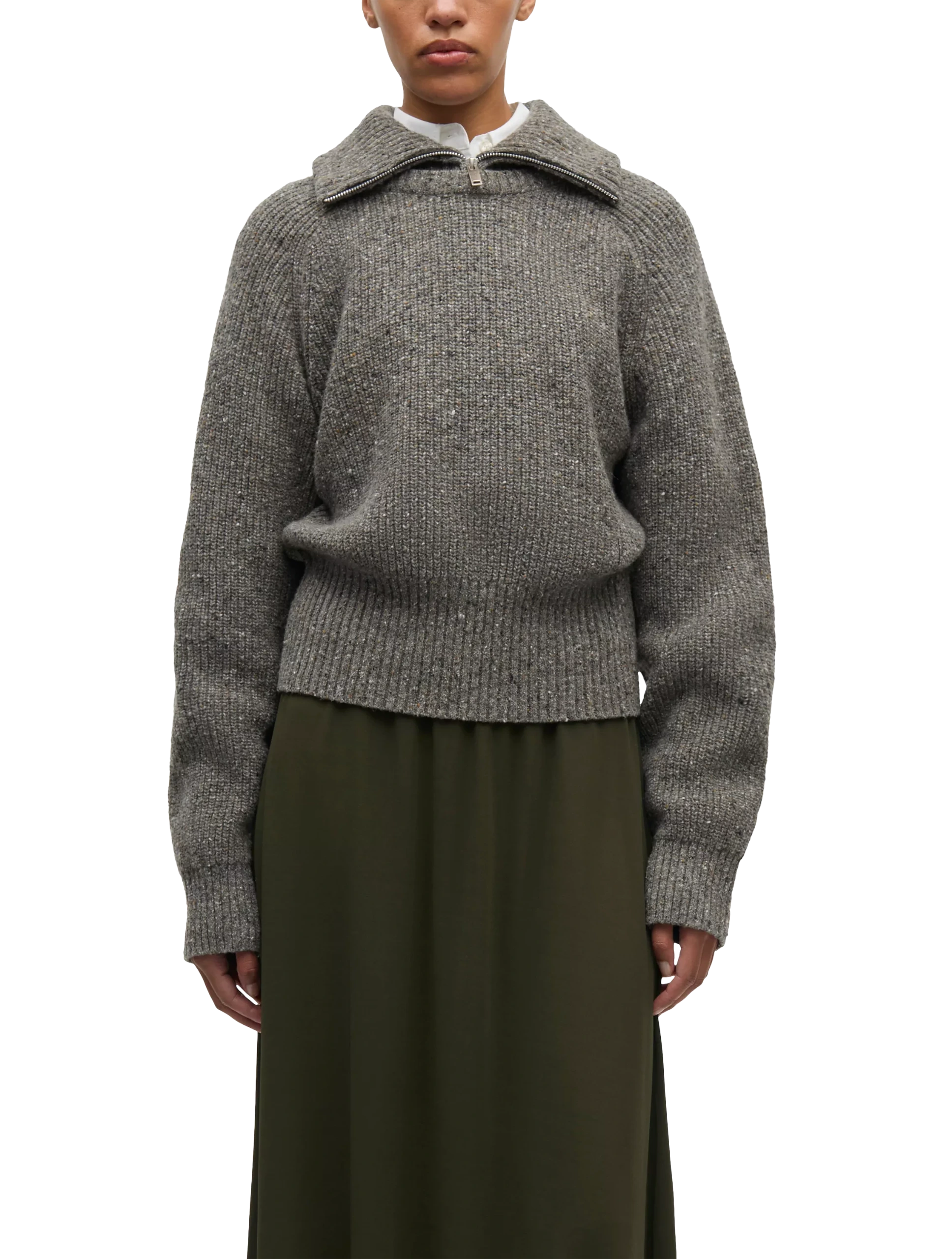 Samsøe Samsøe Mandy Wool Blend Turtleneck Jumper, Grey