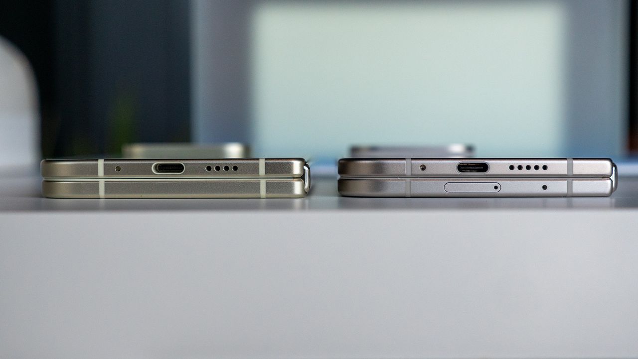 Comparing the sides and thickness of the Google Pixel 9 Pro Fold vs Google Pixel 10 Pro Fold