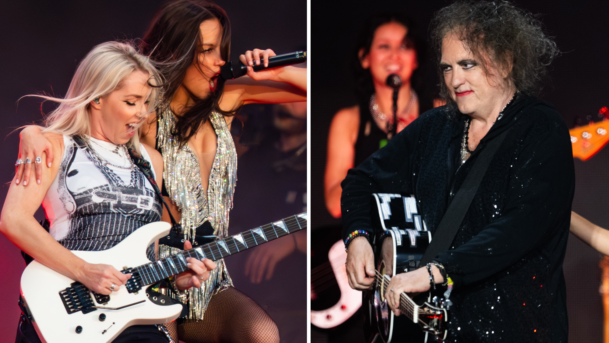 Arianna Powell performs onstage with Olivia Rodrigo and Robert Smith during BST Hyde Park at Hyde Park on June 27, 2025 in London, England.