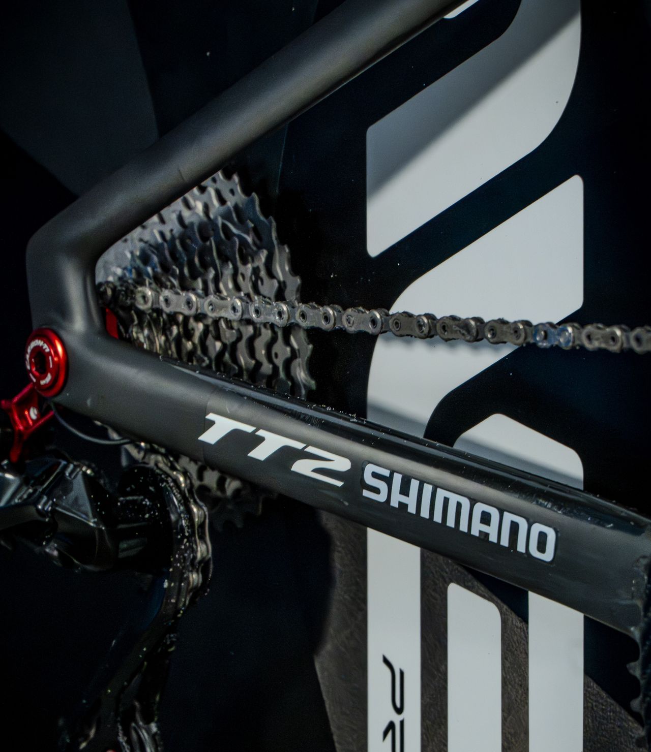 A prototype Colnago TT2 chainstay