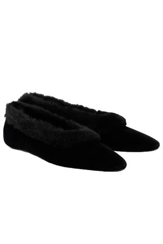 Toteme, Shearling-Lined Velvet Ballet Flats