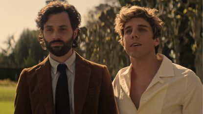 Penn Badgley and Lukas Gage in You season 4
