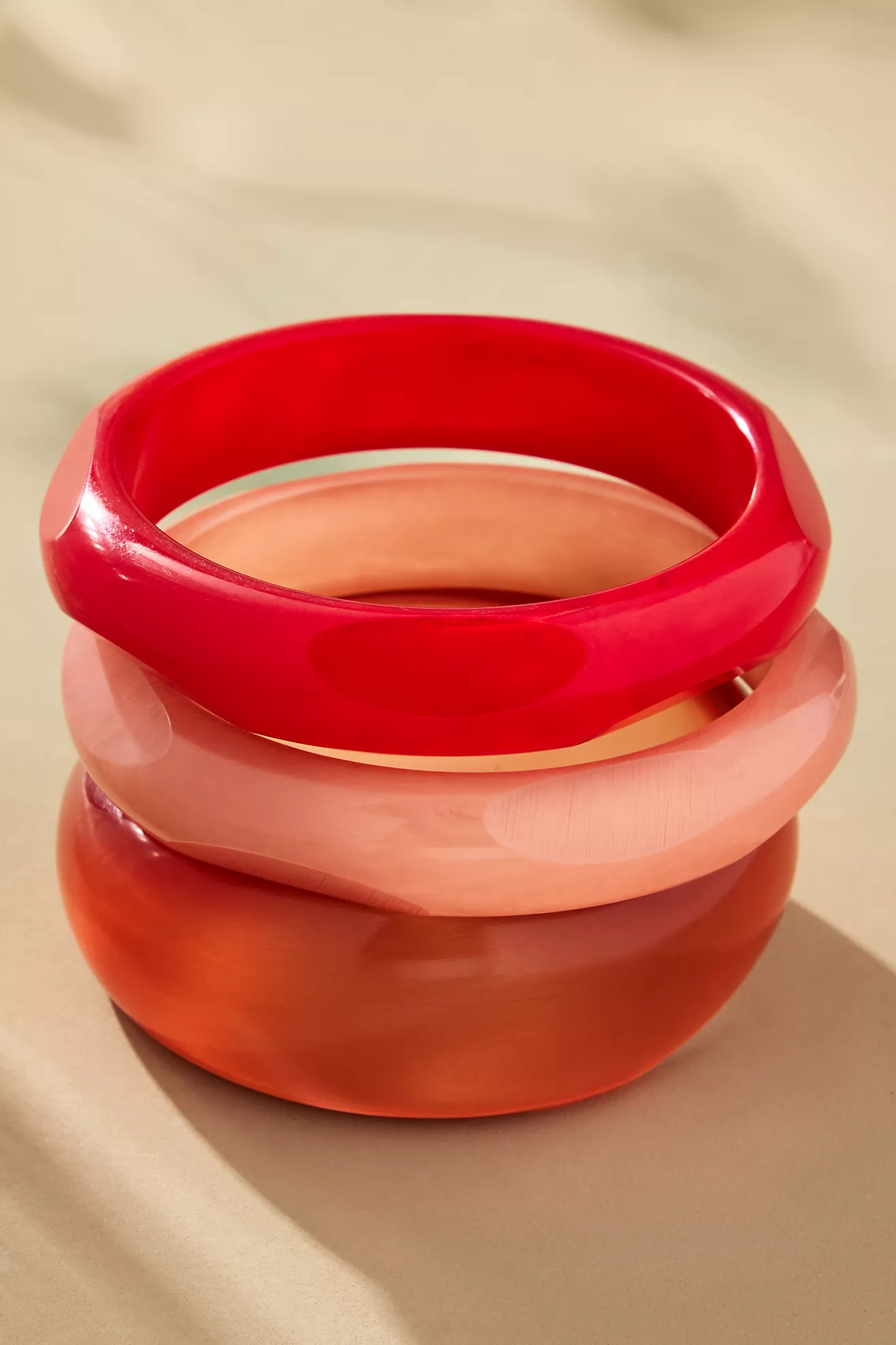 Round Bangle Bracelets, Set of 3