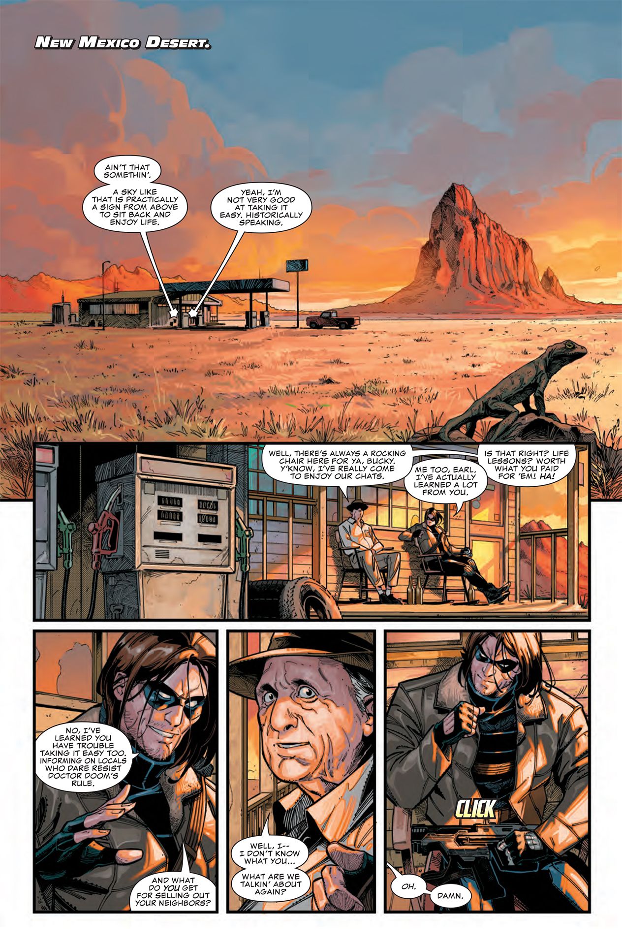 Bucky confronts an informant for Doctor Doom