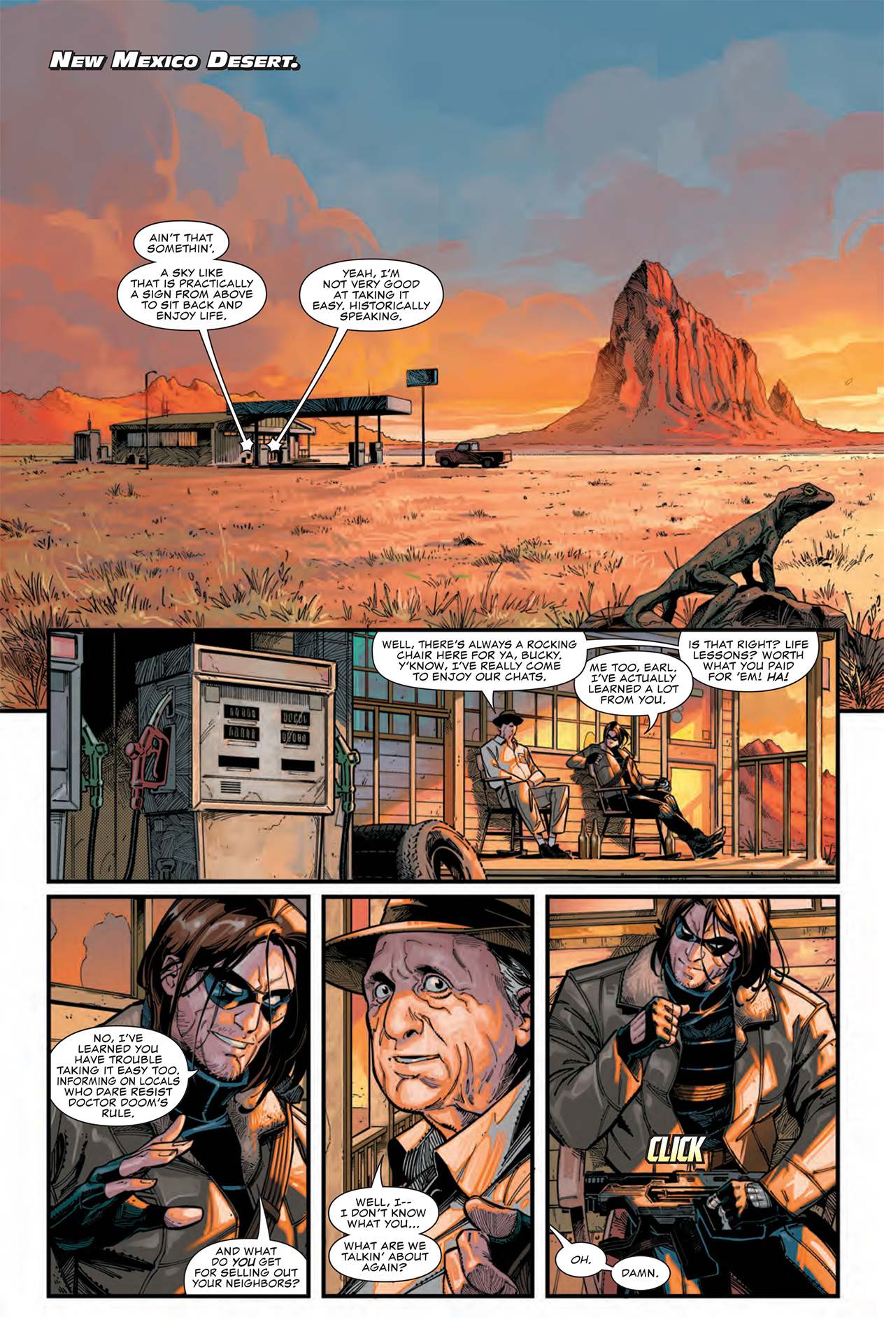 Bucky confronts an informant for Doctor Doom