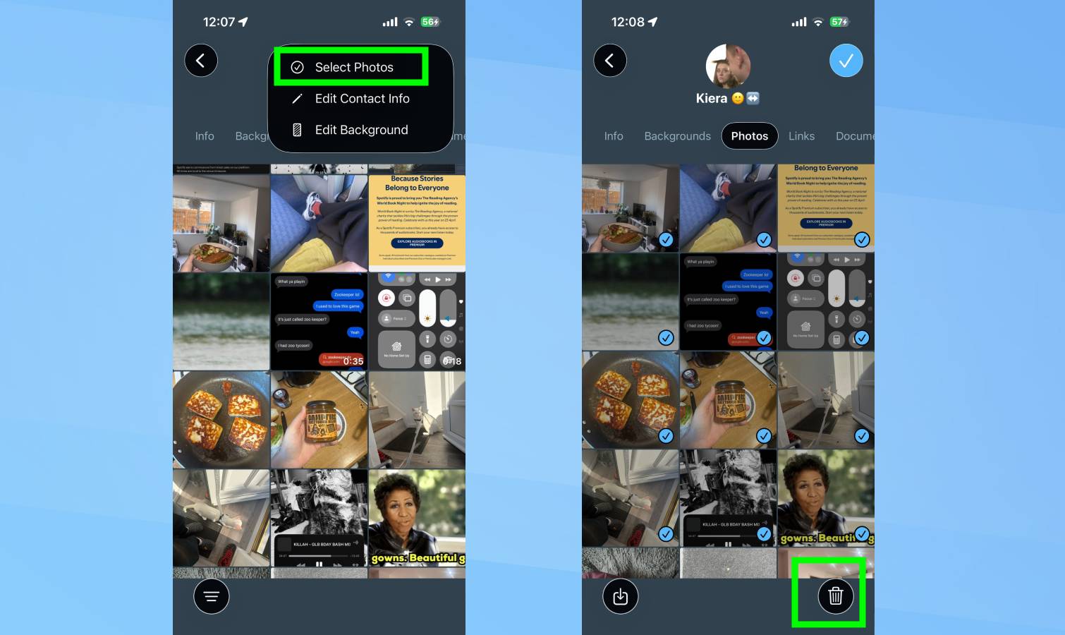 Deleting message attachments on iPhone