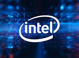 Intel logo on a futuristic background