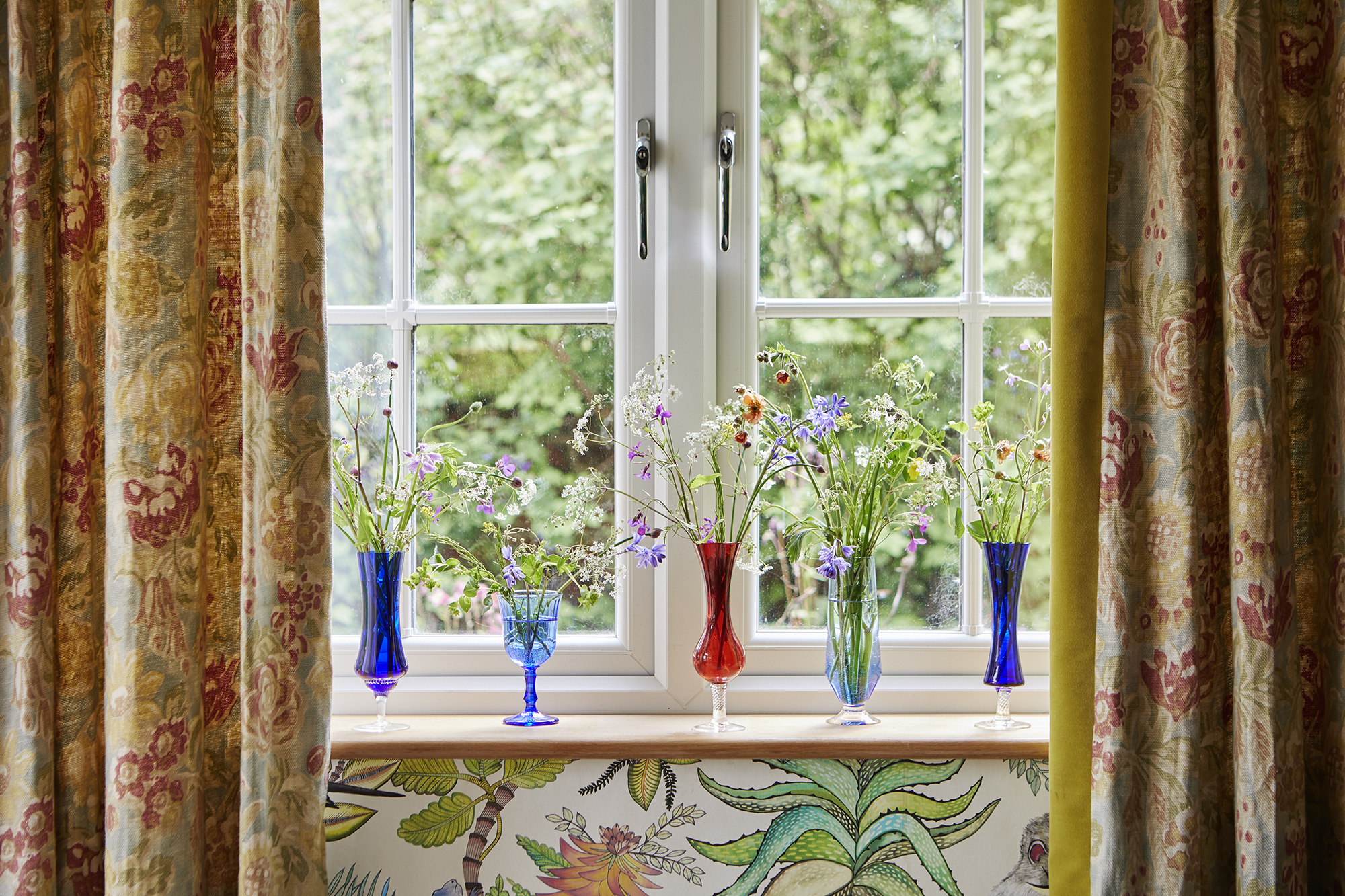 Colored glass vases