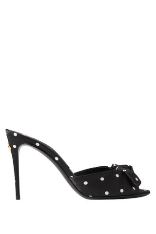 Dolce & Gabbana Keira bow-embellished polka-dot twill sandals