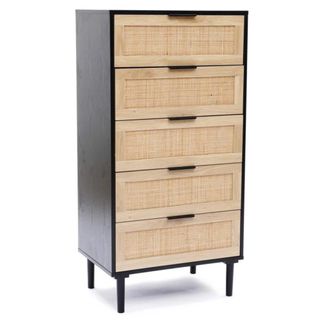 Kelly Clarkson Aeolus 4 Drawer Chest with rattan detail