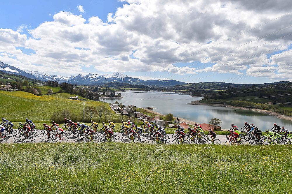 Scenery from along the route of stage 4 at the Tour de Romandie.