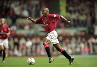 Quinton Fortune in action for Manchester United against Bradford City in September 2000.