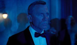 No Time To Die Daniel Craig bathed in blue light