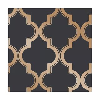 Geometric black and gold wallpaper