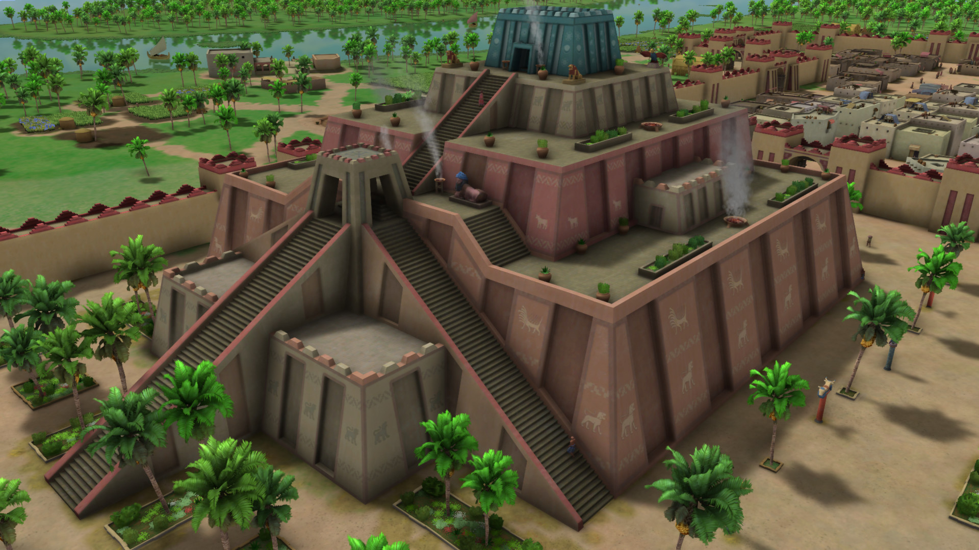 An image of an ancient city from the game Sumerians.