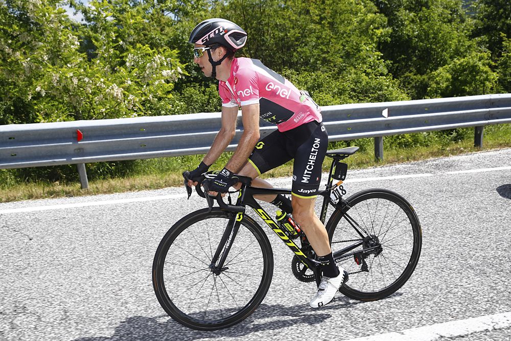 Simon Yates (Mitchelton-Scott) wears the maglia rosa during stage 9 at the Giro d'Italia