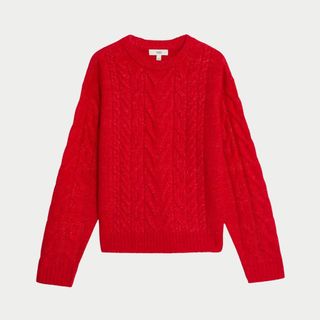 flat lay image of red jumper