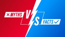 Vs battle title with lightning. Facts vs myths versus battle background with lightning bolt. Fact-checking or easy compared evidence. Vector illustration