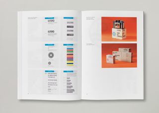 Pages from the Ilford Design Standards Manual, 1965, and Ilford packaging in the book Design Research Unit 1942-72