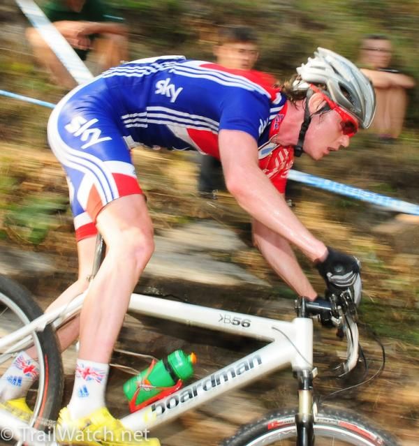 David Fletcher (Great Britain) flies down one of the most technical descents