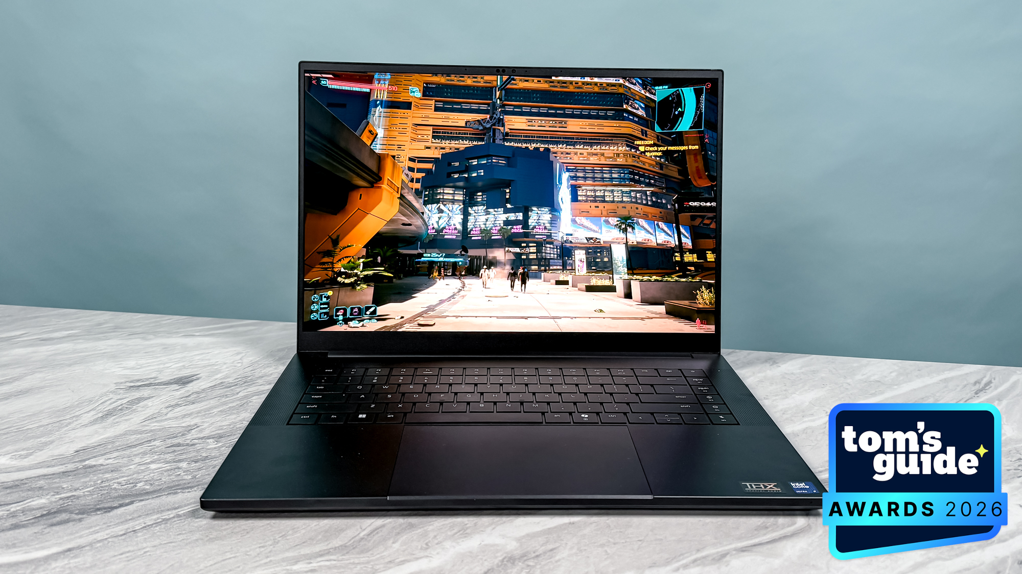 The Razer Blade 16 (2026) with a TG Awards 2026 badge