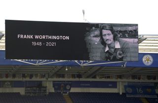 A minute's applause for Frank Worthington was observed before Leicester played Manchester City on April 3
