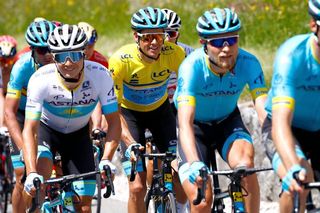 Jakob Fuglsang in the bunch during stage 8 at Dauphine