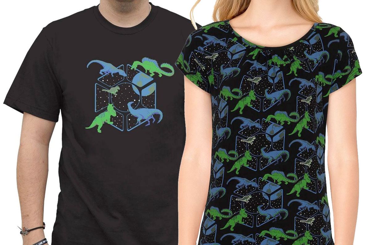 Former astronaut Karen Nyberg&#039;s &quot;Dinos in Space&quot; collection was inspired by her son&#039;s love of dinosaurs and her time in space. The exclusive SvahaUSA clothing line is now available. 