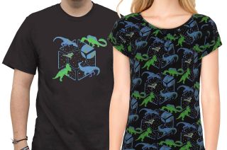 Former astronaut Karen Nyberg's "Dinos in Space" collection was inspired by her son's love of dinosaurs and her time in space. The exclusive SvahaUSA clothing line is now available. 