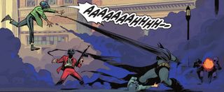 Batman fights some henchmen.