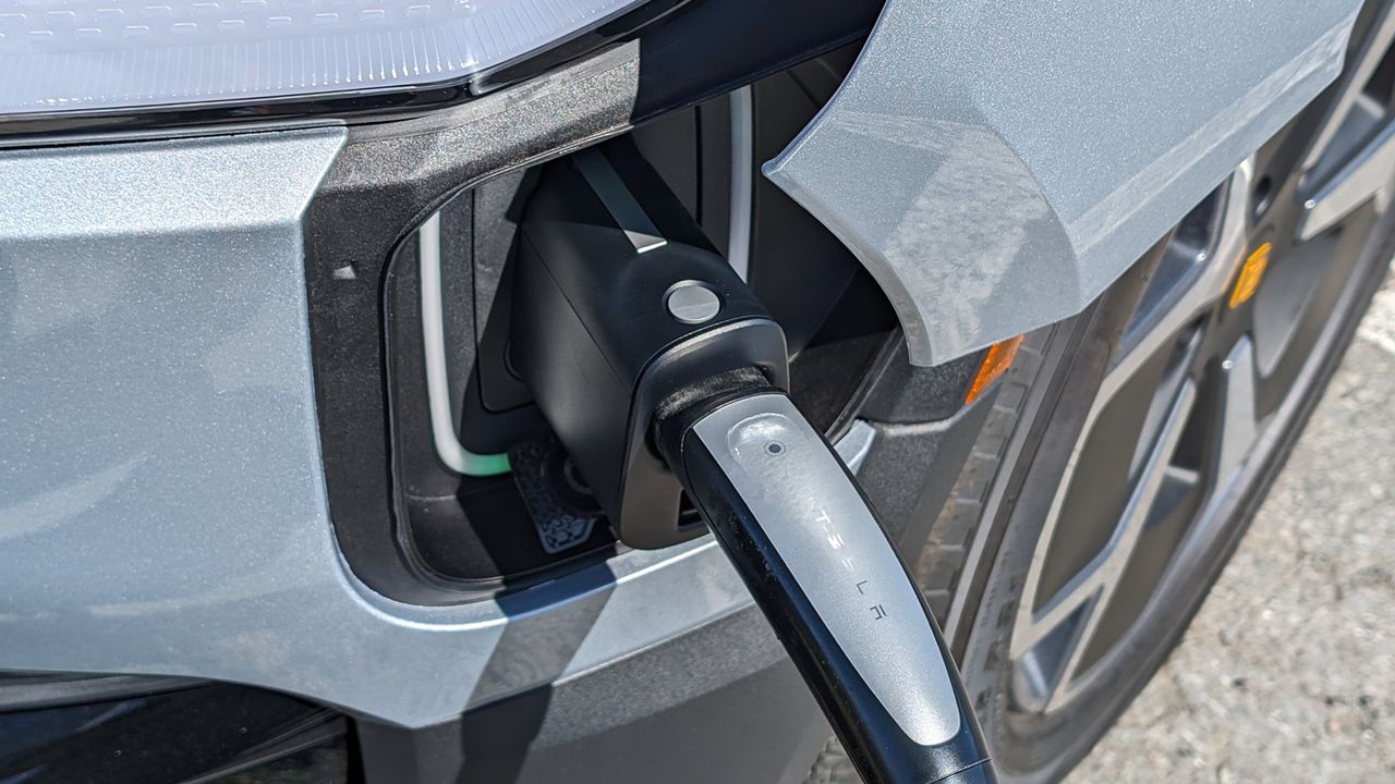 Rivian charge at Tesla Station