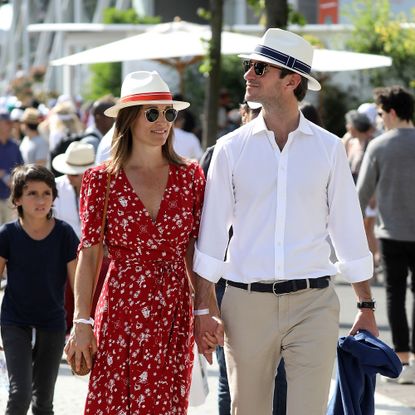 PIppa Middleton Wearing a Red Dress at the French Open