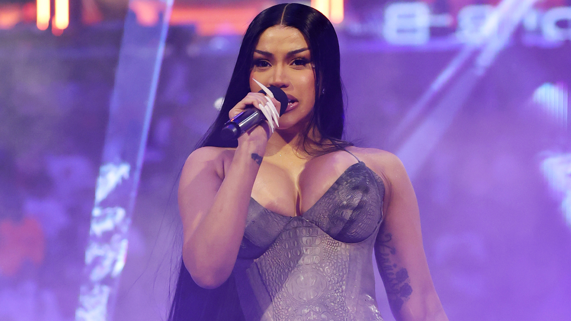 Cardi B performed at the NBA Finals Knicks halftime show in a croc matching set