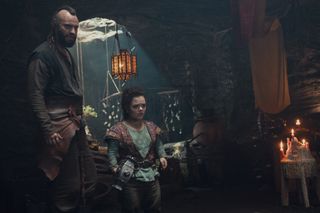 (L to R) Huw Novelli as Brother Death and Francesca Mills as Meldof in The Witcher: Blood Origin