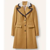 Tipped Lapel Crombie Coat | Boden