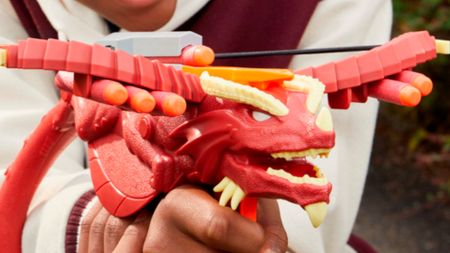 Nerf Dungeons & Dragons Themberchaud being held ready