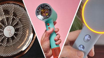 Three photos of different hair dryers