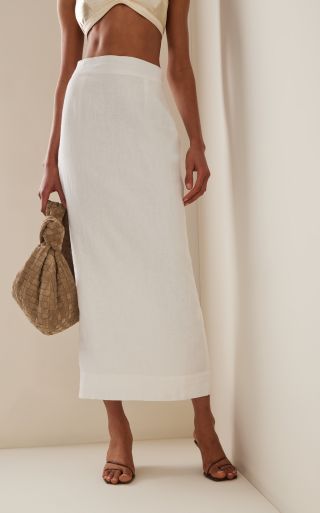 Exclusive Emma Linen Maxi Skirt