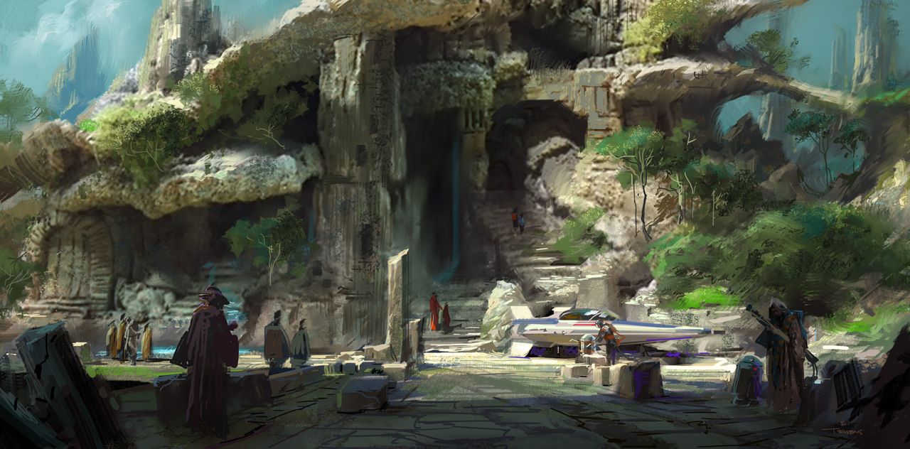 Concept art for the Star Wars land Galaxy's Edge and Disney theme parks from "The Art of Star Wars: Galaxy's Edge" by Abrams Books.