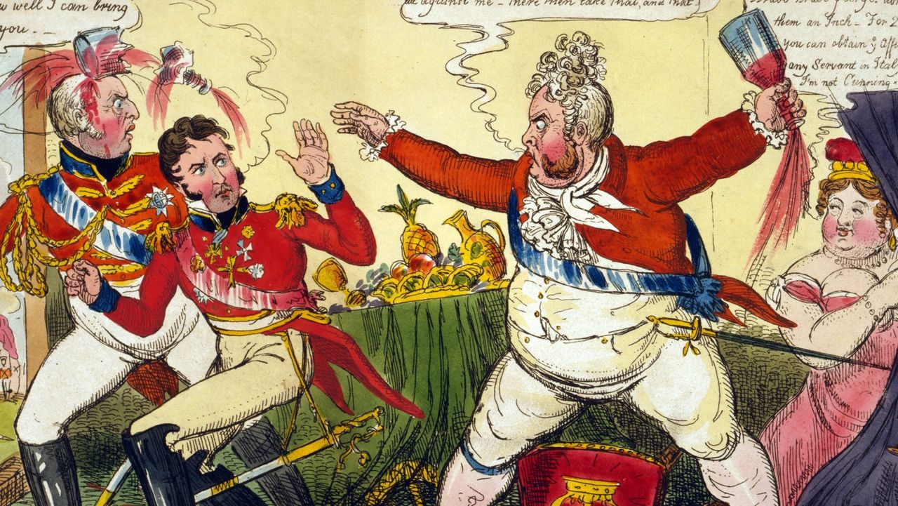 George IV was regularly lampooned in the media for his lifestyle