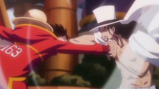 Luffy vs Lucci in One Piece.