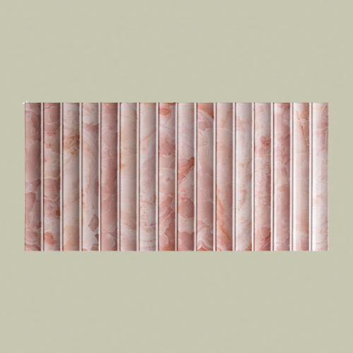 A pink reeded tile