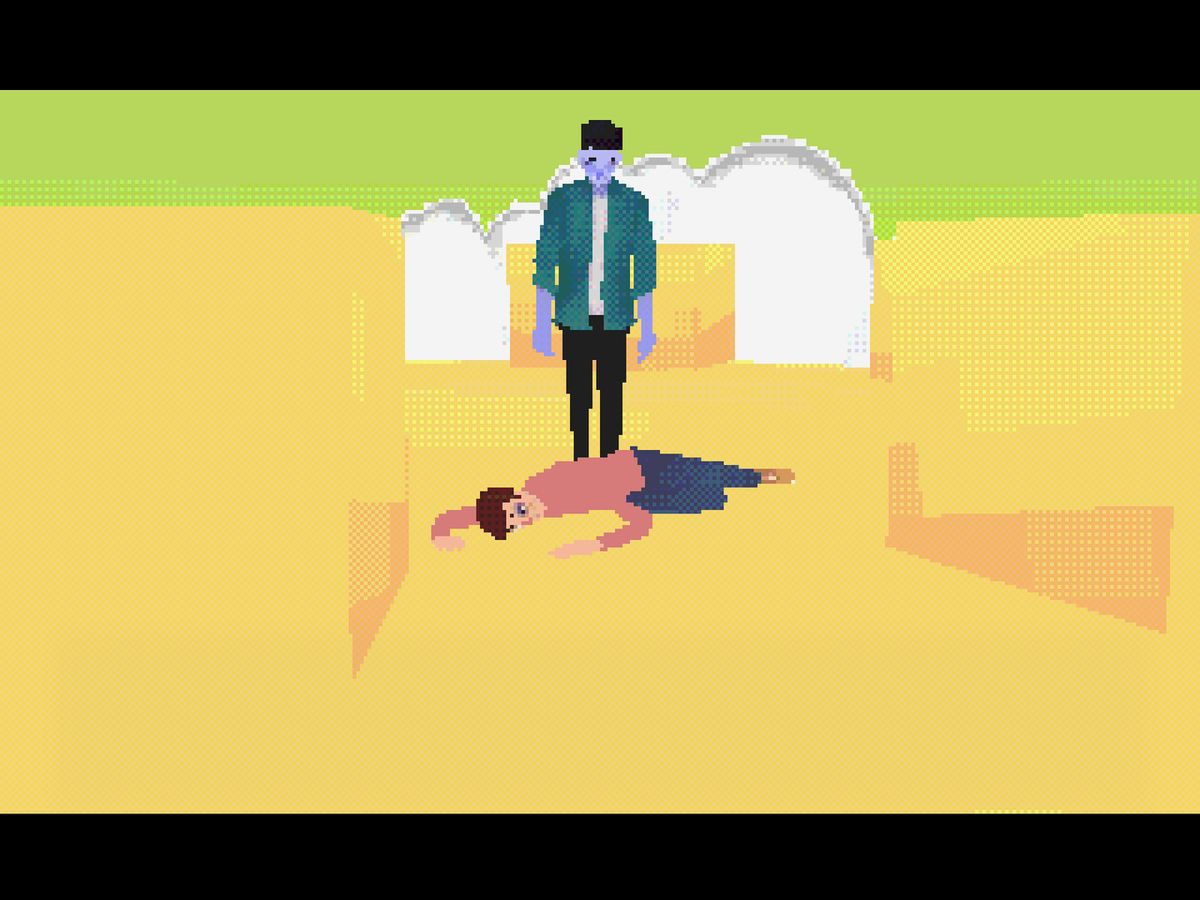 Pixel-art screenshot from indie RPG knuckle sandwich