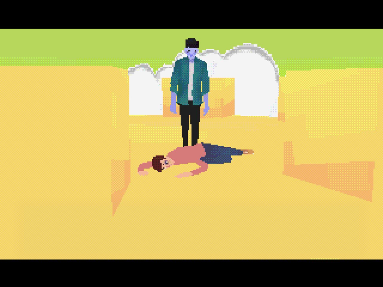Pixel-art screenshot from indie RPG knuckle sandwich