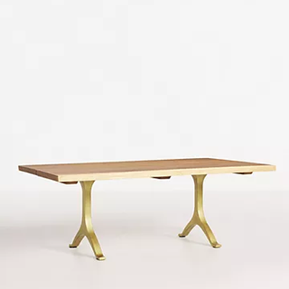 rectangular coffee table with gold legs