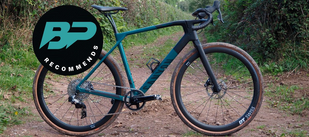 The Canyon Grail CF SL 7 eTap gravel bike on a double track lane