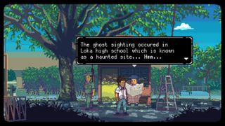 Best indie games; pixel art characters in a forest talking to one another